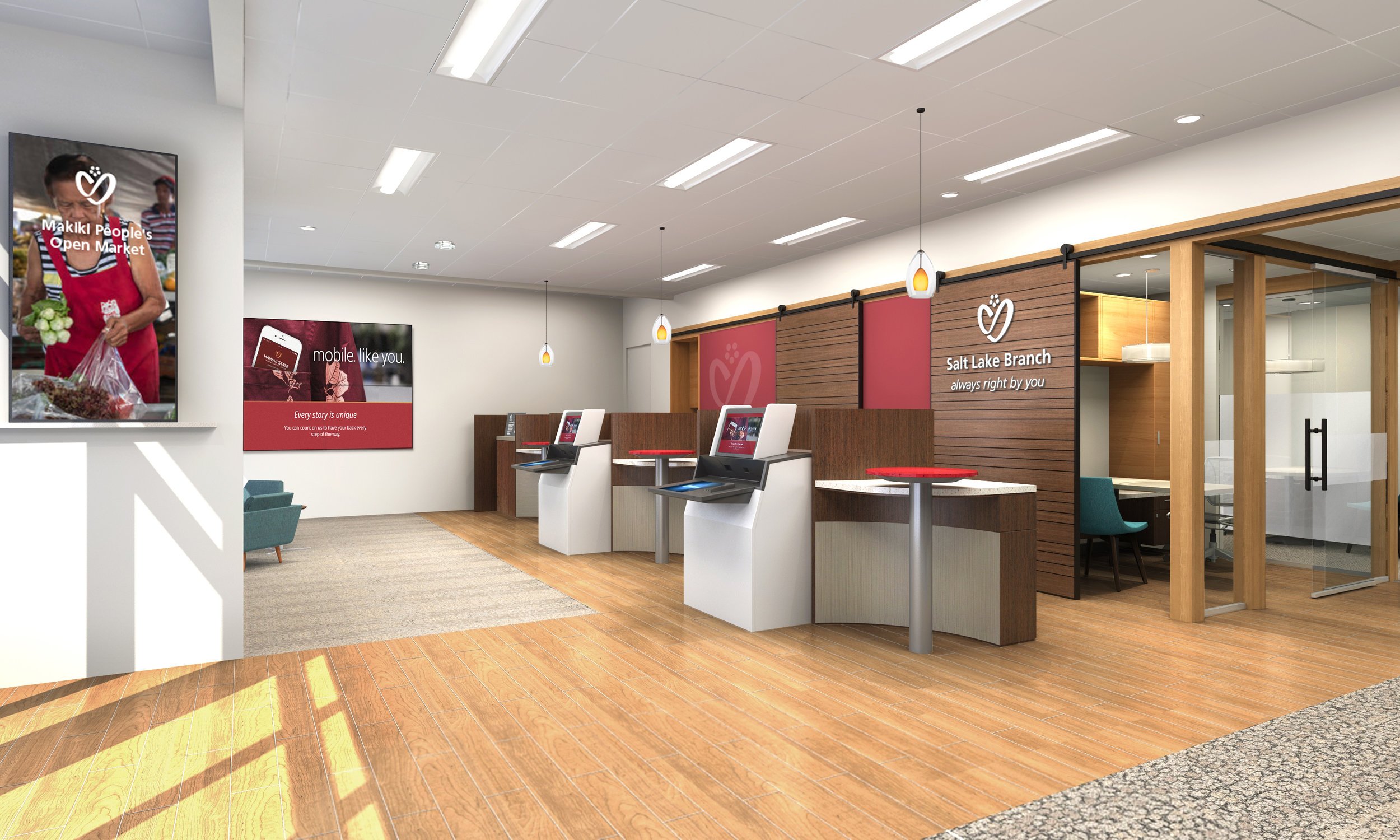 Rendering of HSFCU Salt Lake Branch, Hawaii: Part 1