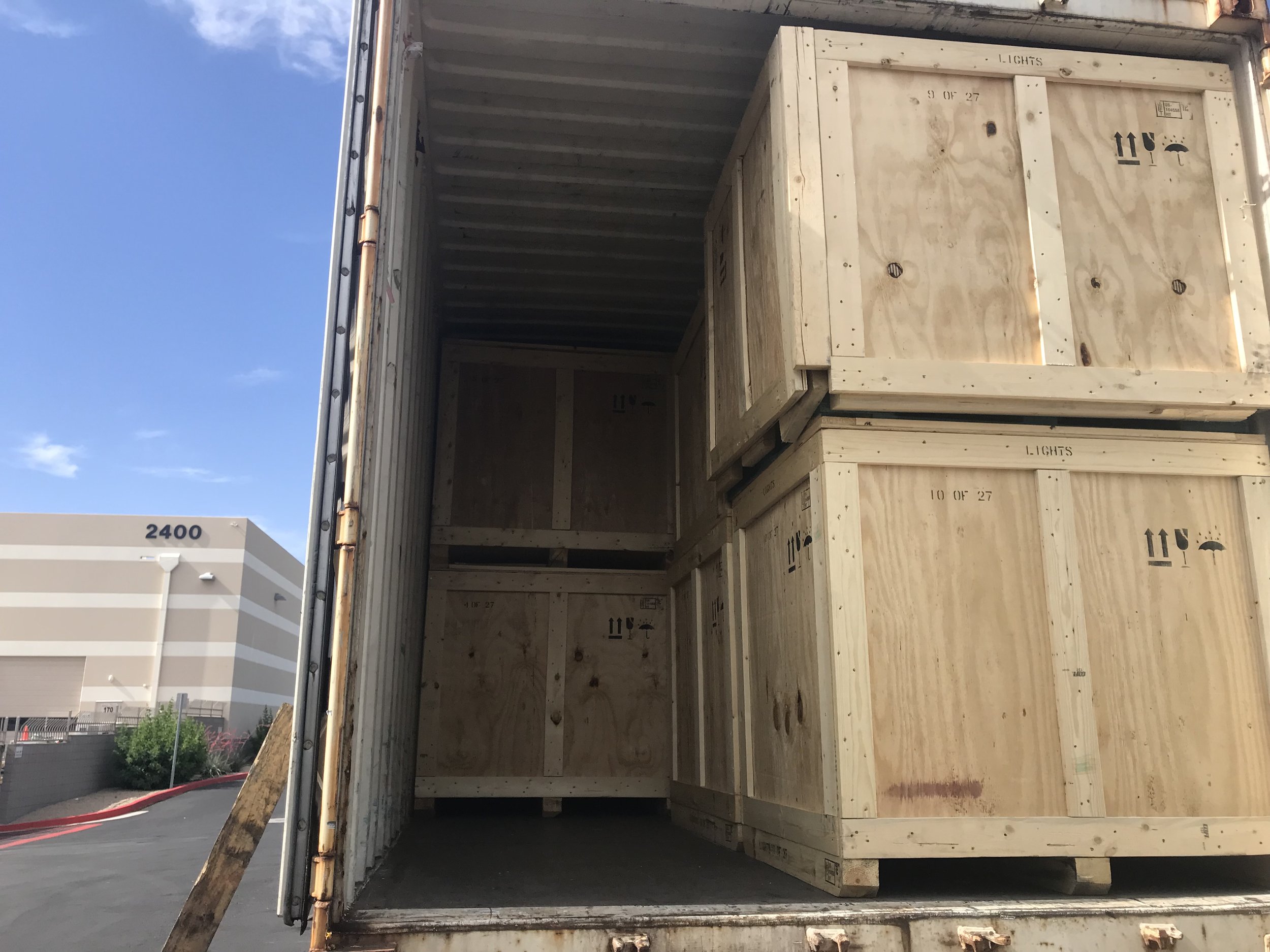 With minimal room to space, the boxes containing the branch were ready for departure.