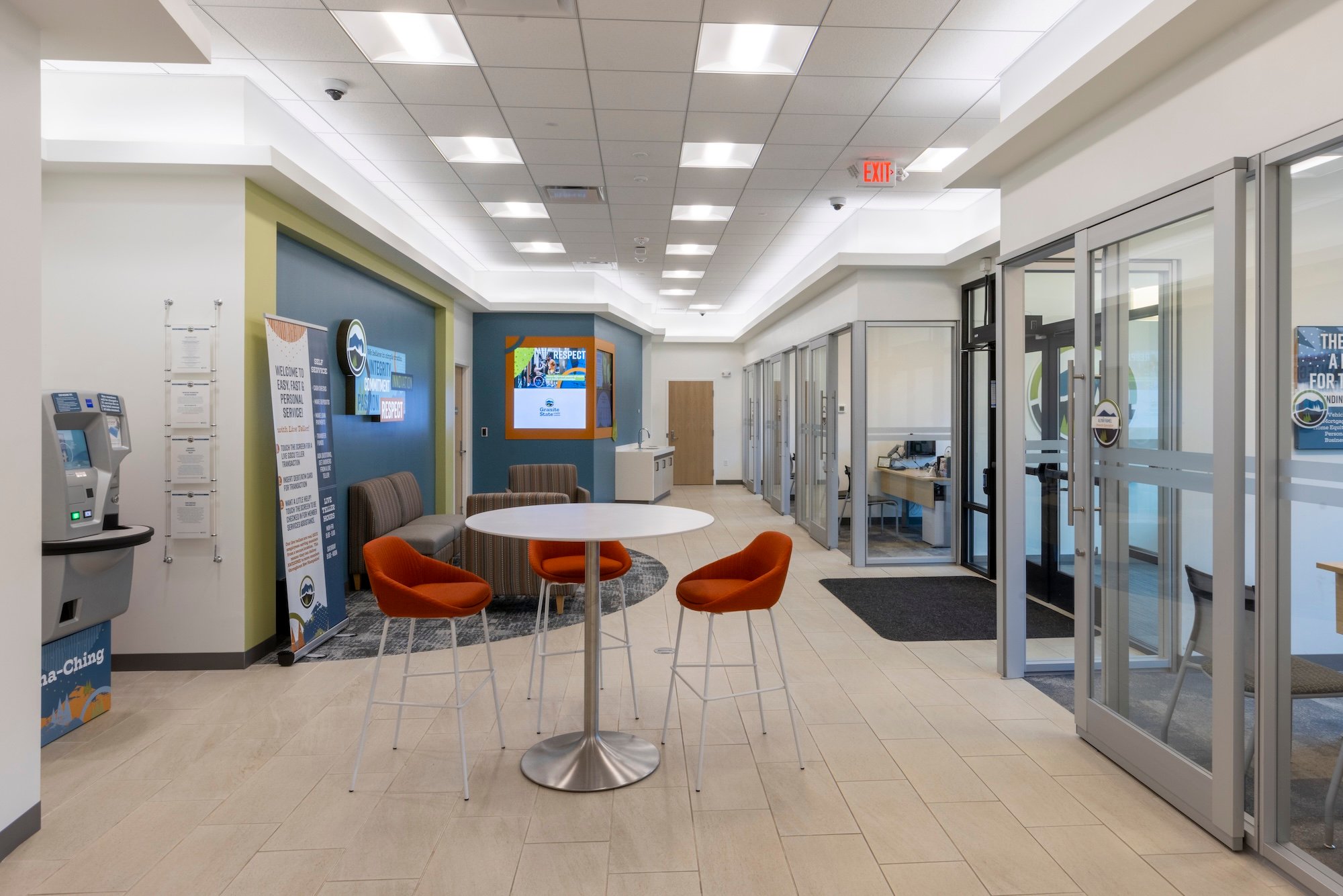 Granite State Credit Union - Rochester - Interior Lobby Design