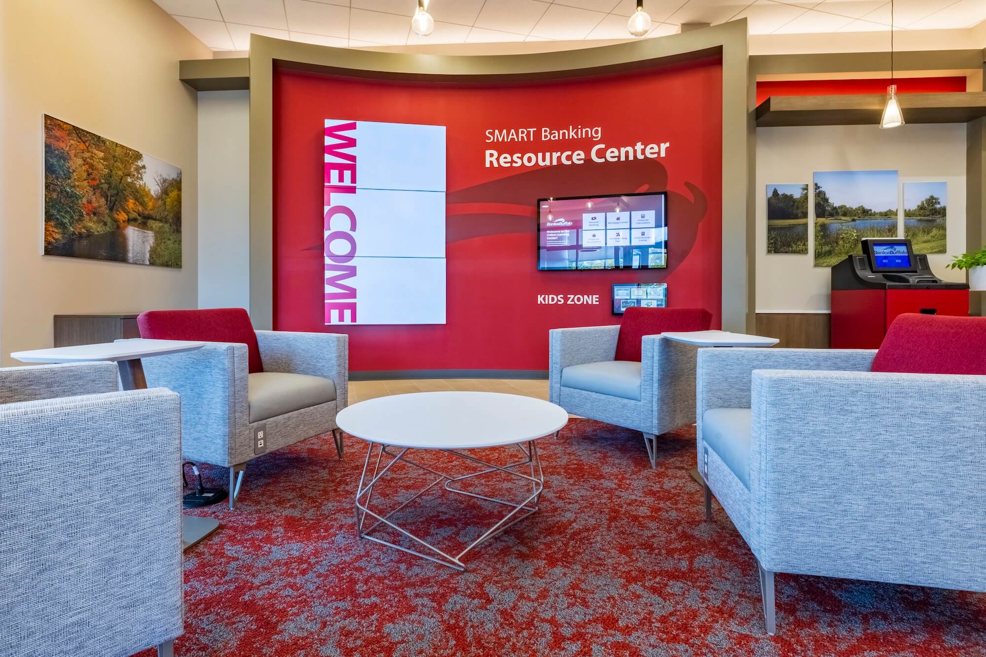 bank lobby digital screens
