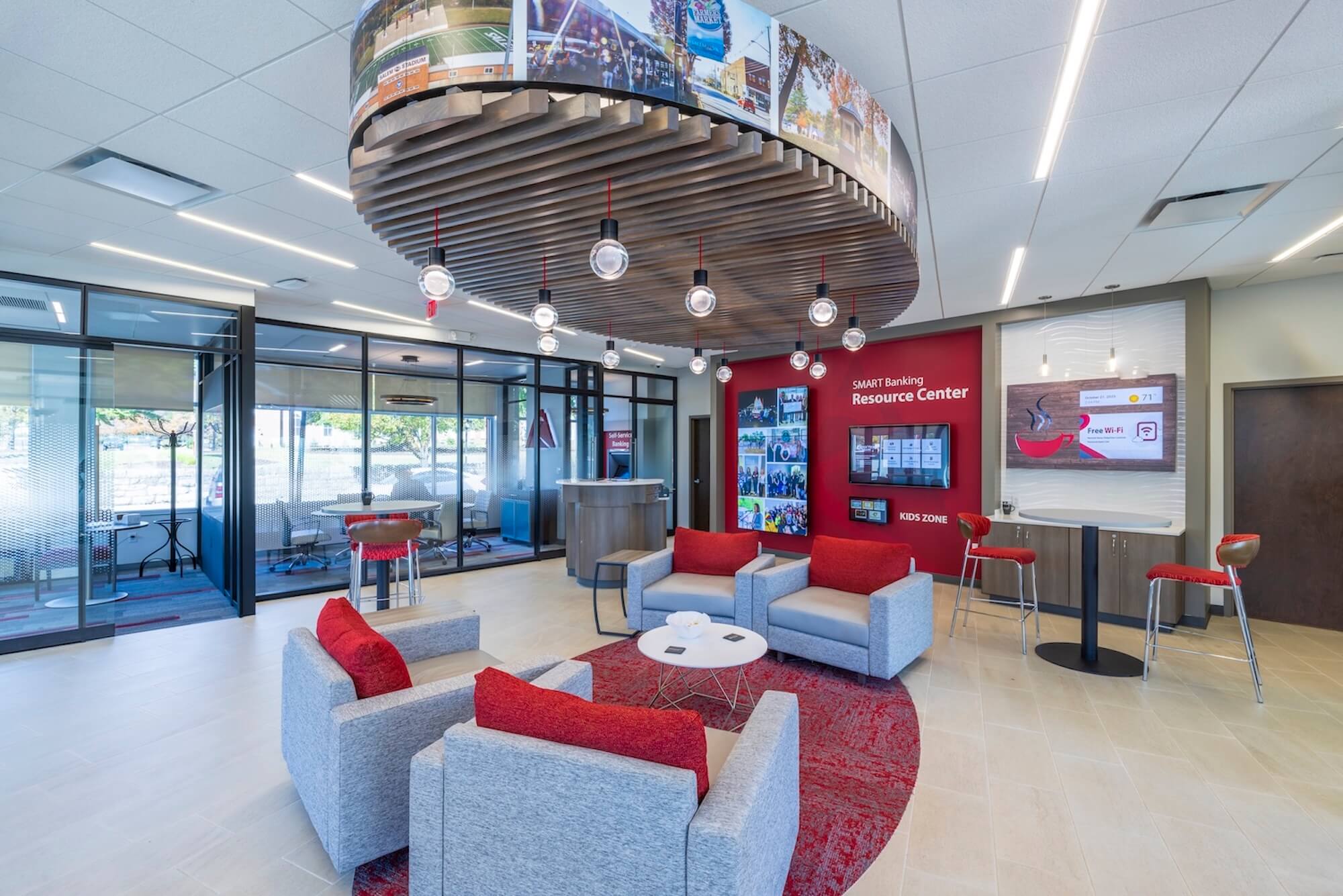 RidgeView Salem-21-wide-of-branch-grahpics-wrap-around-lighting-coffee-bar-SMART-wall